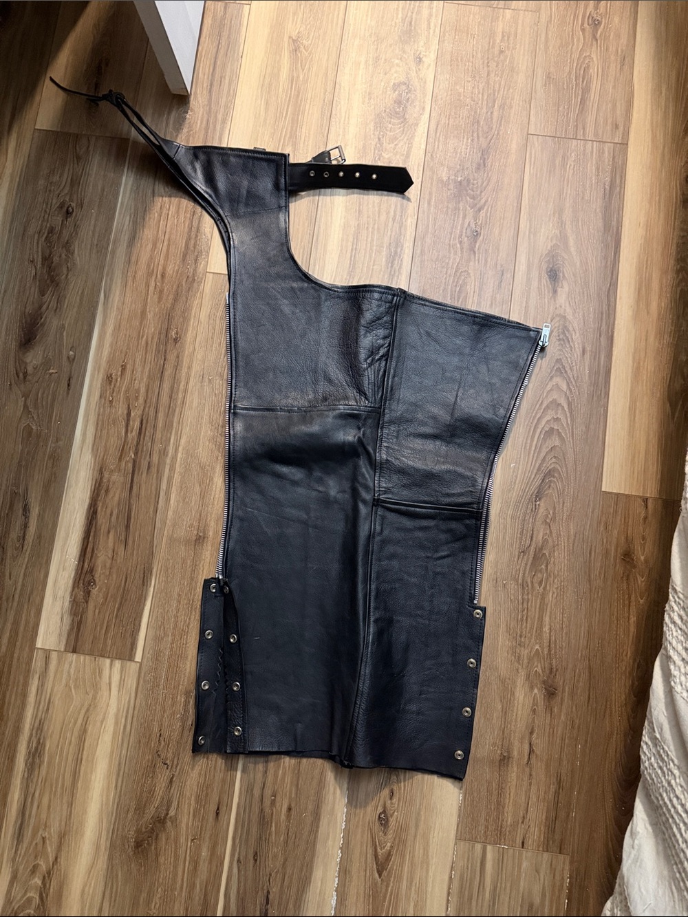 Vintage First Women’s Black Leather Chaps Size XS